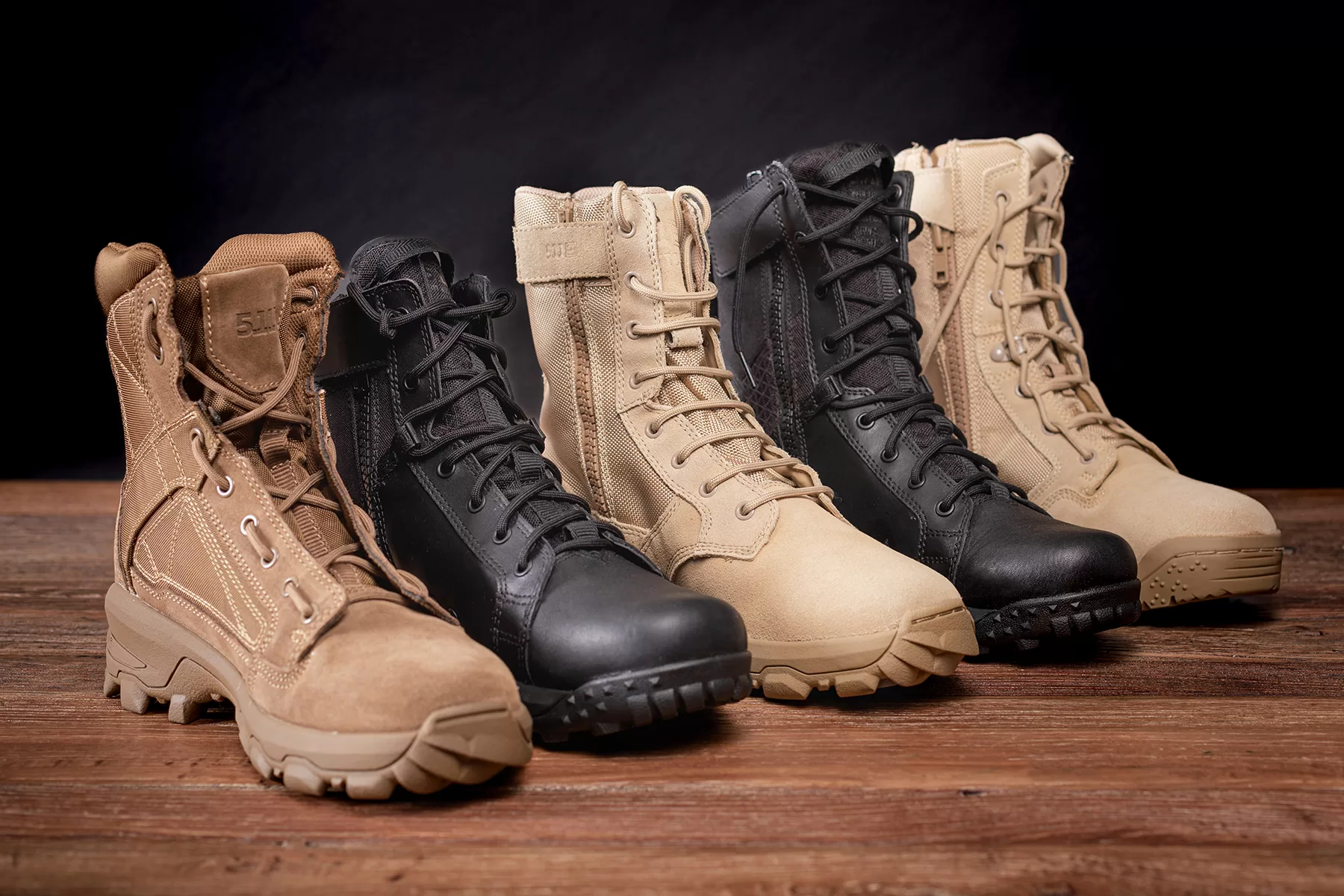 Different lacing systems for tactical boots